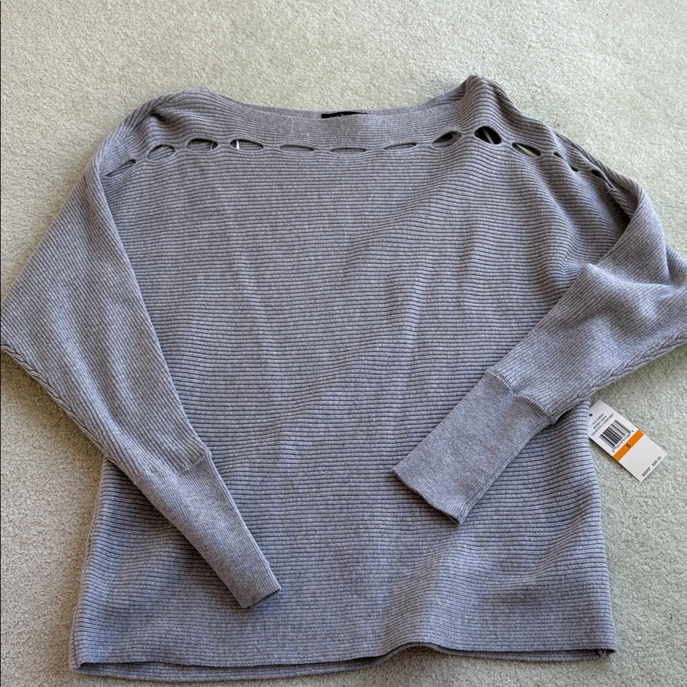 1. State Women’s Gray Sweater with Cutout Detail